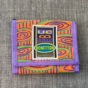 Vintage United Colours of Benetton 90s wallet Velcro